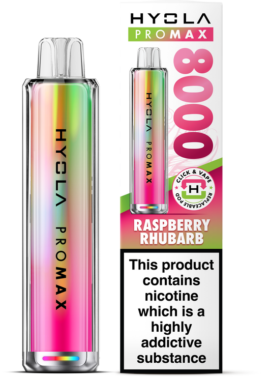 Hyola Pro Max 8000 Prefilled Pod Kit (Raspberry Rhubarb)