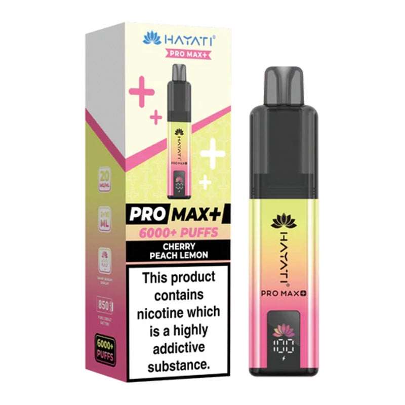 Hayati Pro Max+ 6K Prefilled Pod Kit Cherry Peach Lemon