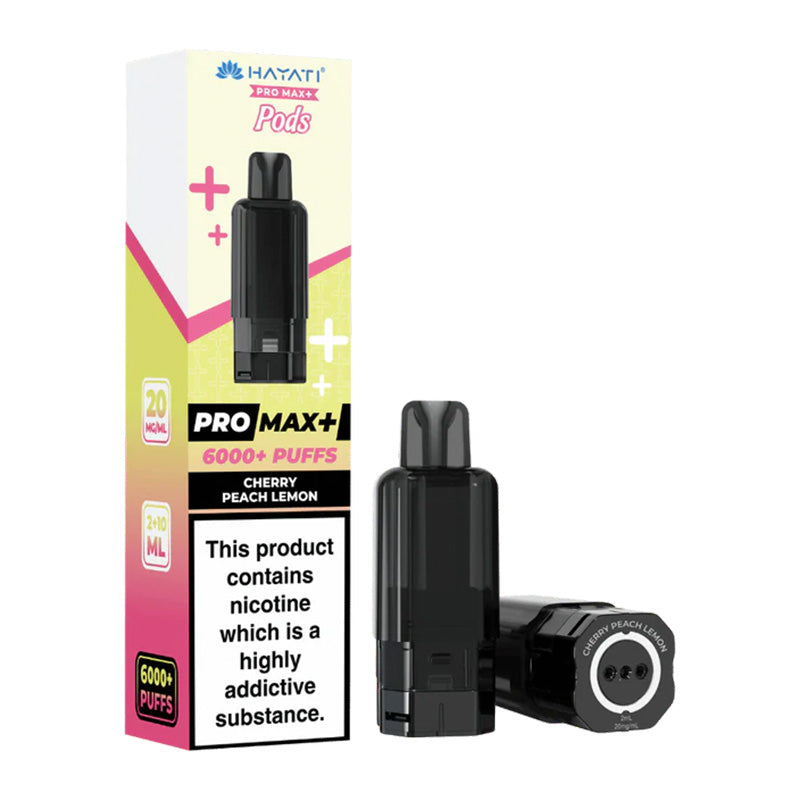 Hayati Pro Max 6K Prefilled Replacement Pods Cherry Peach Lemon