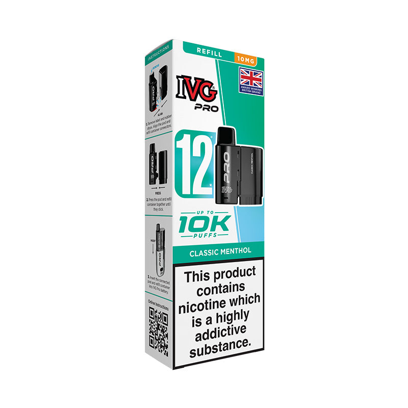 IVG Pro 12 10mg Prefilled Pod (CLASSIC MENTHOL)