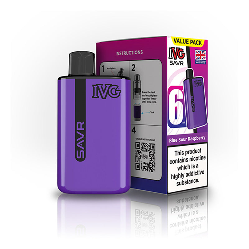 IVG SAVR Big Puff Devices (BLUE SOUR RASPBERRY)