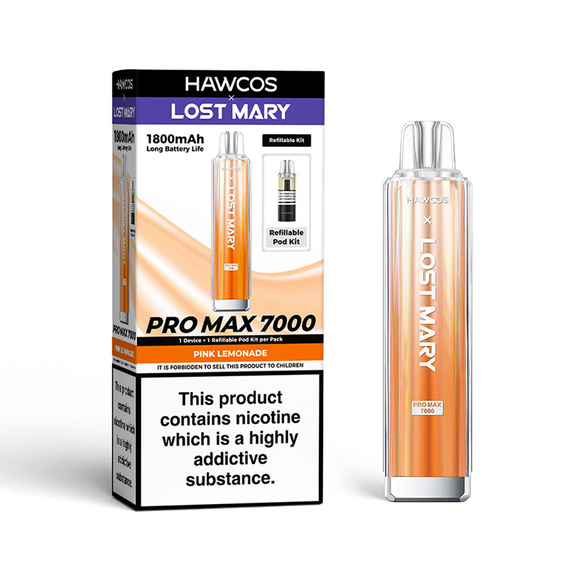 HAWCOS x Lost Mary Pro Max 7000 Refillable Kit (PINK LEMONADE)