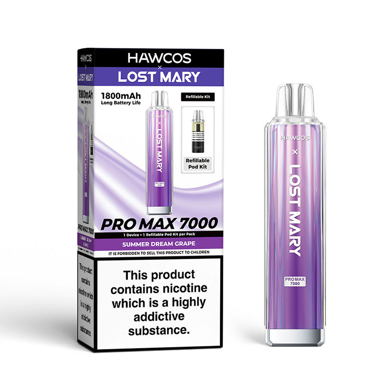 HAWCOS x Lost Mary Pro Max 7000 Refillable Kit (SUMMER DREAM GRAPE)