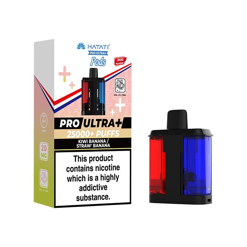 Hayati Pro Ultra+ 25K Prefilled Pods Kiwi Banana- Straw' Banana
