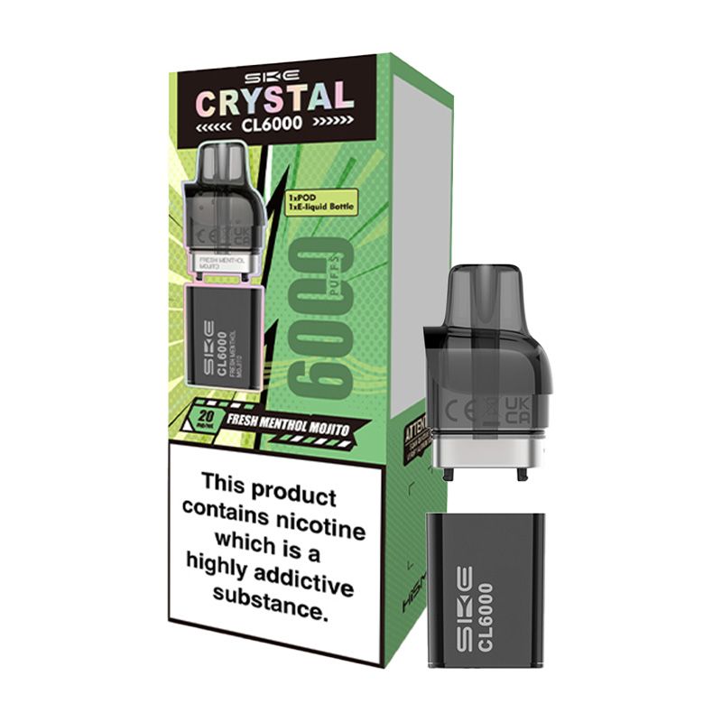SKE Crystal CL6000 Prefilled Pods (FRESH MENTHOL MOJITO)