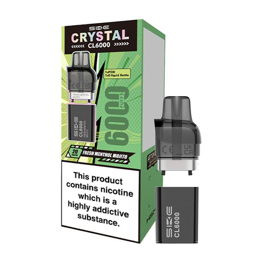 SKE Crystal CL6000 Prefilled Pods (FRESH MENTHOL MOJITO)