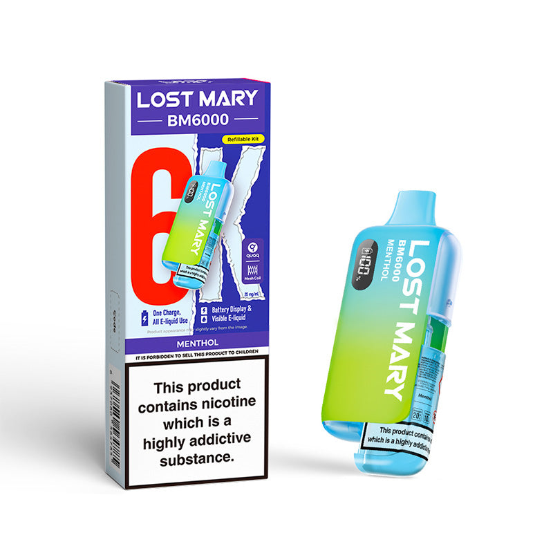 Lost Mary BM6000 Refillable Kit (MENTHOL)