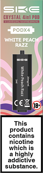 SKE Crystal 4-in-1 2400 Pre-filled Flavour Pods (WHITE PEACH RAZZ)