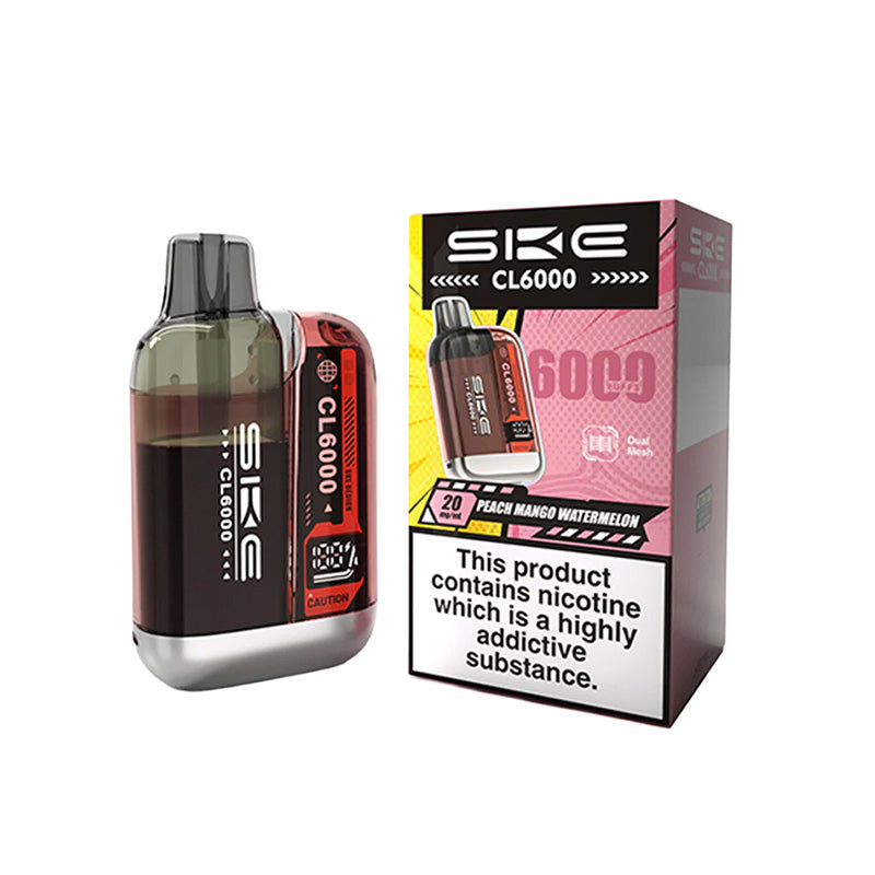 SKE Crystal CL6000 Legal Big Puff Device (PEACH MANGO WATERMELON)