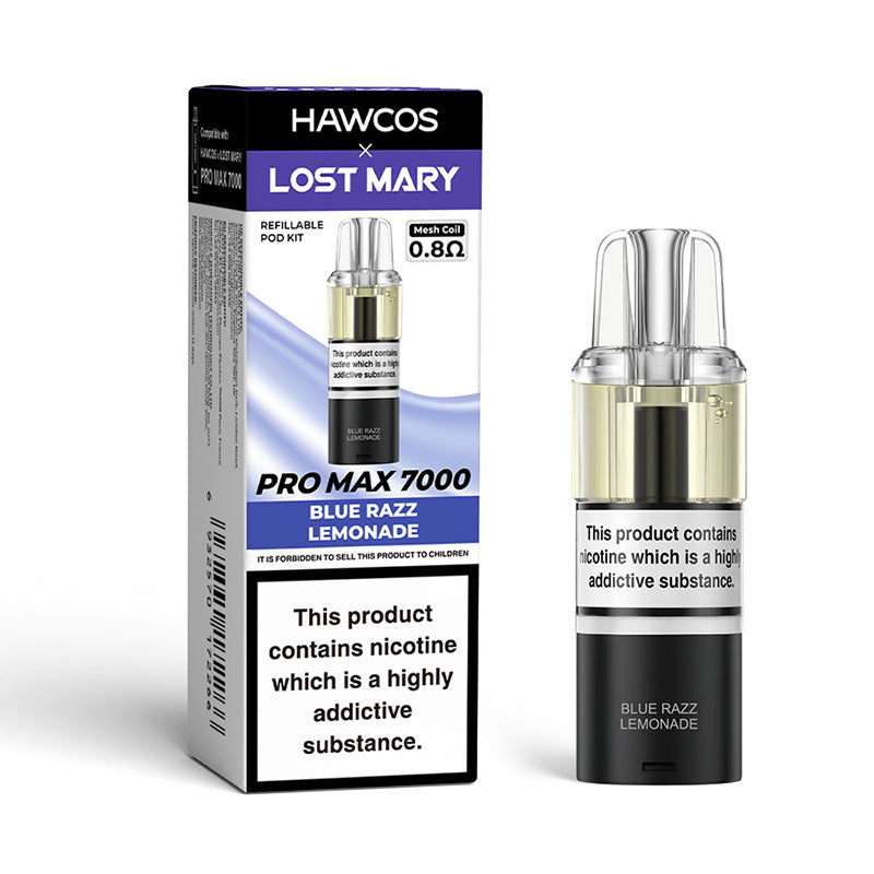 HAWCOS x Lost Mary Pro Max 7000 Refillable Pod (BLUE RAZZ LEMONADE)