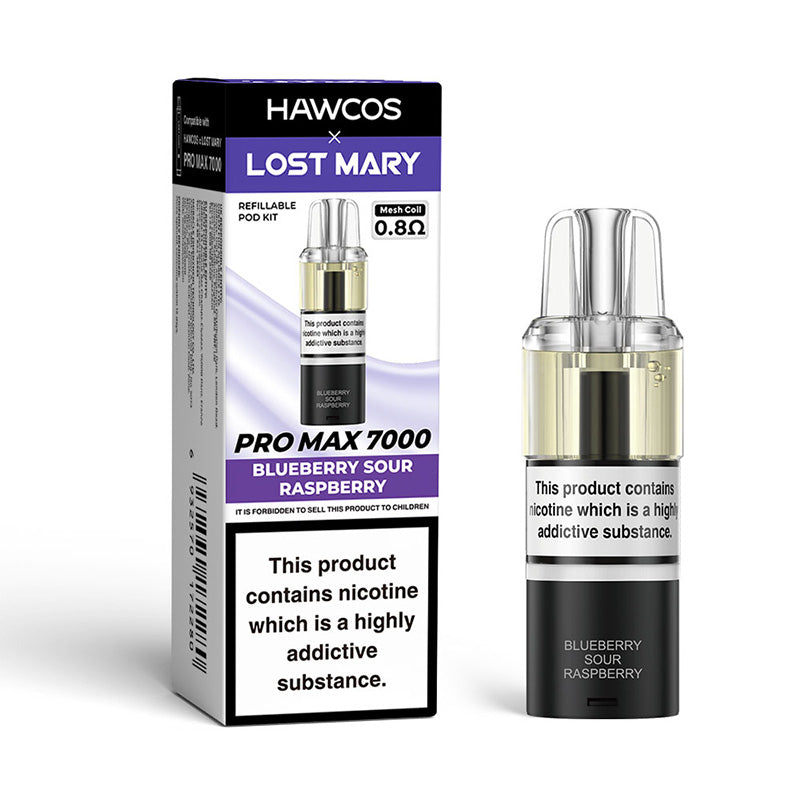 HAWCOS x Lost Mary Pro Max 7000 Refillable Pod (BLUEBERRY SOUR RASPBERRY)