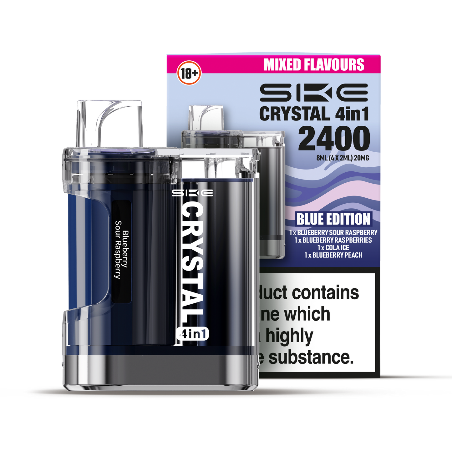 SKE Crystal 4-in-1 2400 Prefilled Pod Kit (BLUE EDITION)