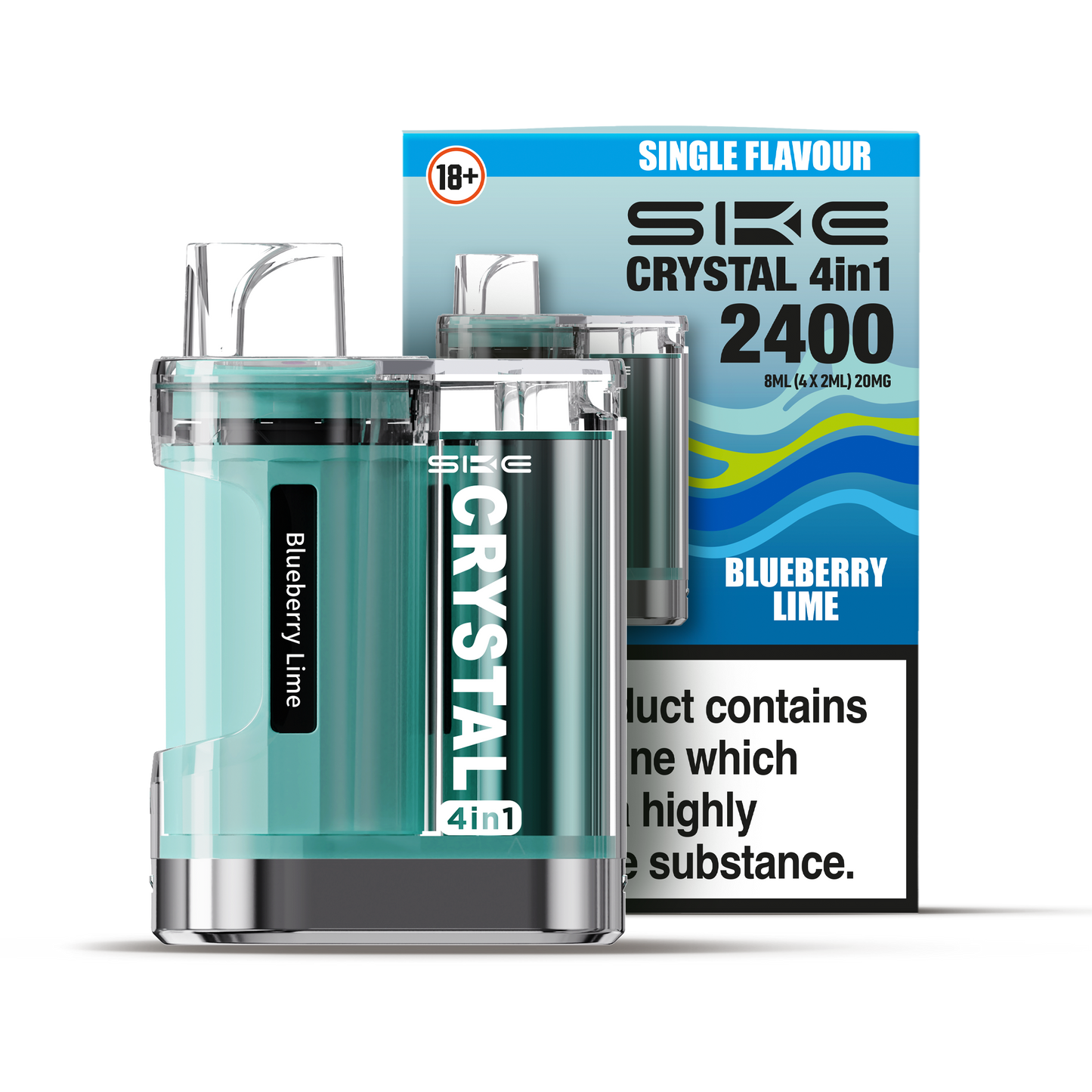 SKE Crystal 4-in-1 2400 Prefilled Pod Kit (BLUEBERRY LIME)