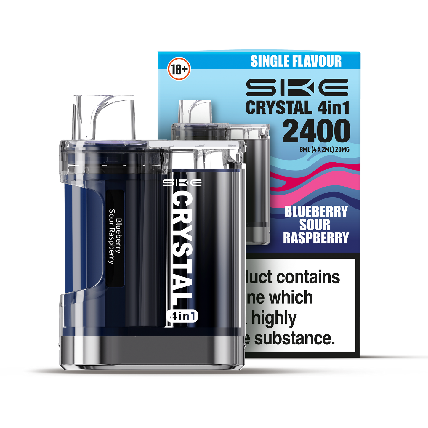 SKE Crystal 4-in-1 2400 Prefilled Pod Kit (BLUEBERRY SOUR RASPBERRY)