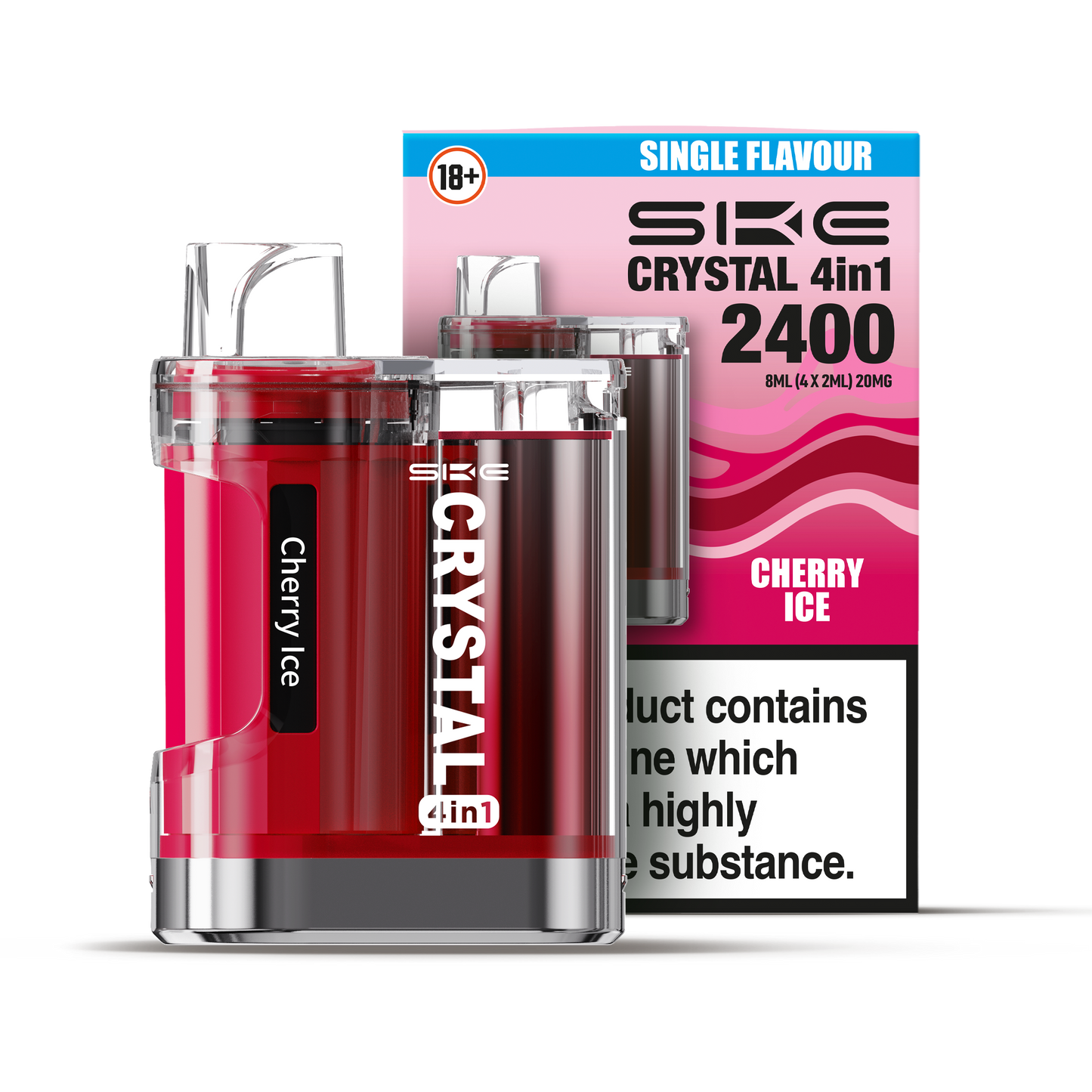 SKE Crystal 4-in-1 2400 Prefilled Pod Kit (CHERRY ICE)