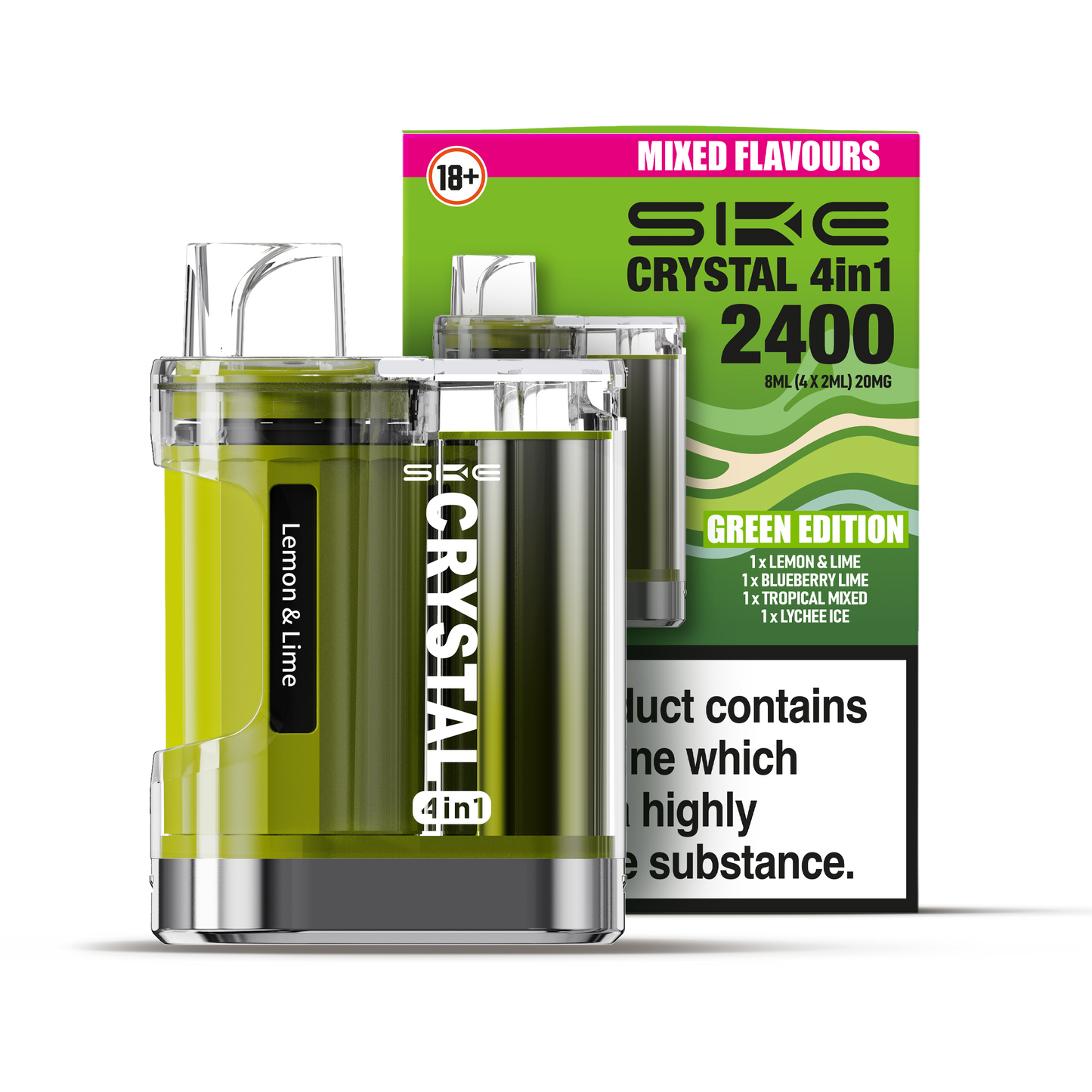 SKE Crystal 4-in-1 2400 Prefilled Pod Kit (GREEN EDITION)