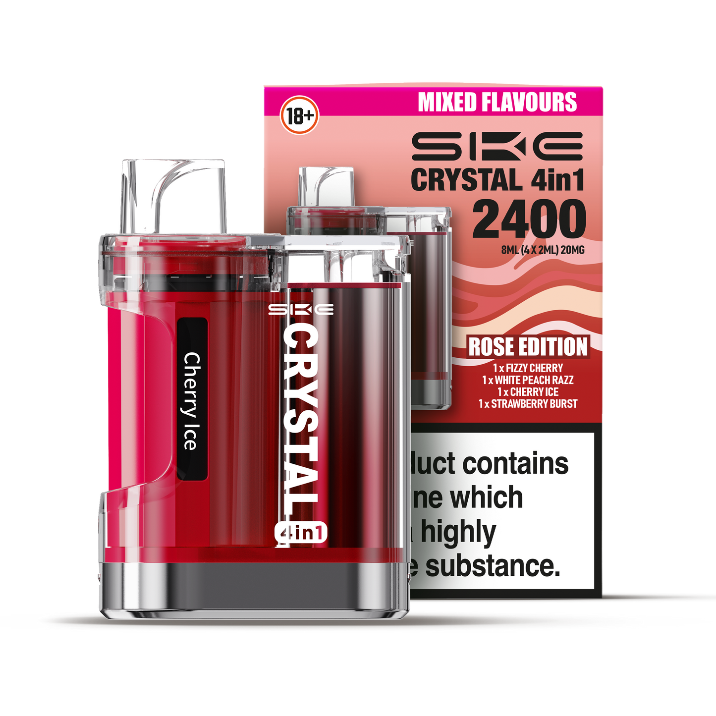 SKE Crystal 4-in-1 2400 Prefilled Pod Kit (ROSE EDITION)