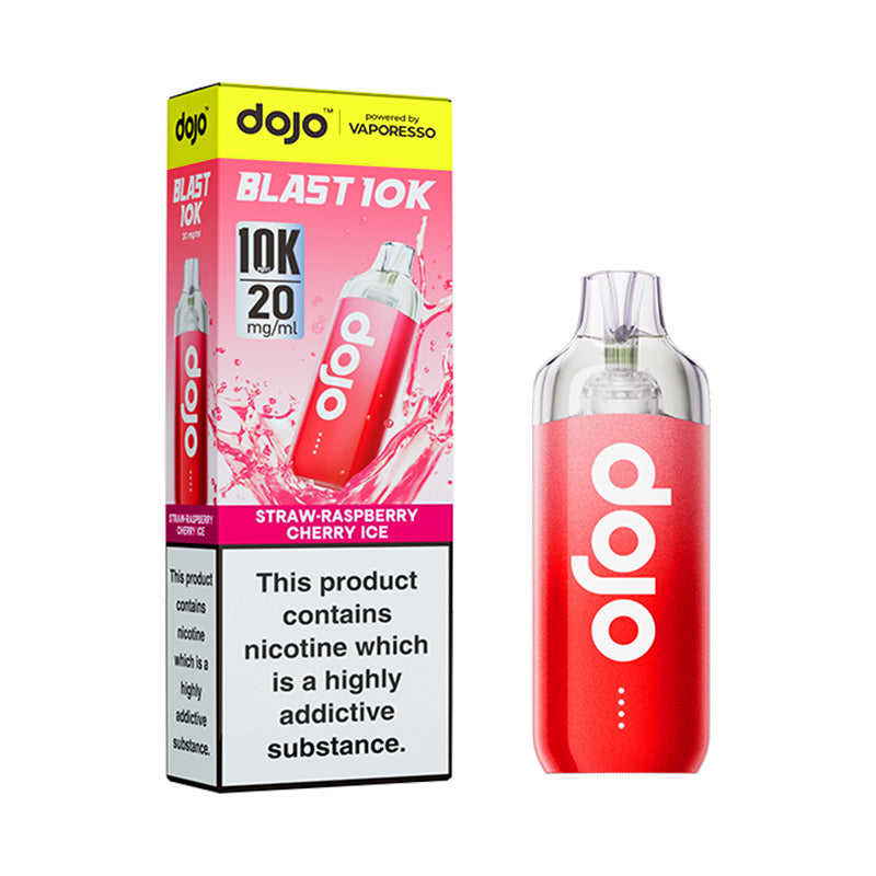 Dojo Blast 10K Big Puff Device (STRAW-RASPBERRY CHERRY ICE)