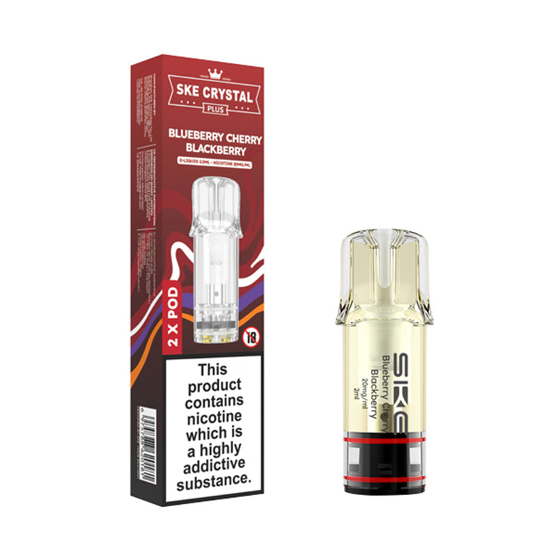 SKE Crystal Plus Prefilled Pods 2 Pack (BLUEBERRY CHERRY BLACKBERRY)