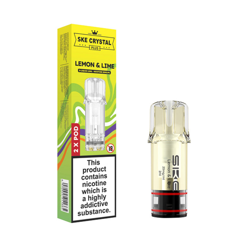 SKE Crystal Plus Prefilled Pods 2 Pack (LEMON & LIME)