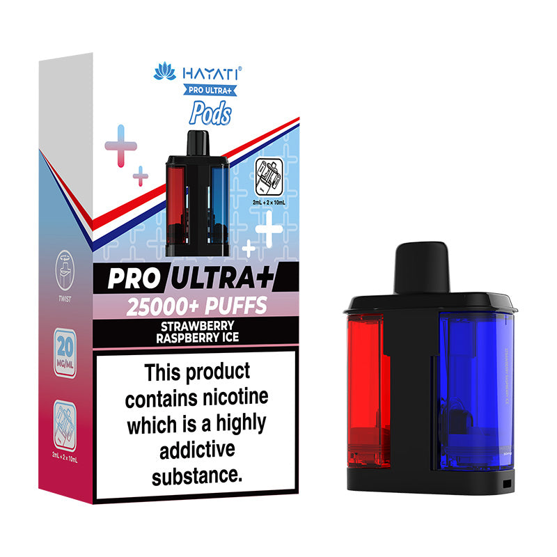 Hayati Pro Ultra+ 25K Prefilled Pods Strawberry Raspberry Ice