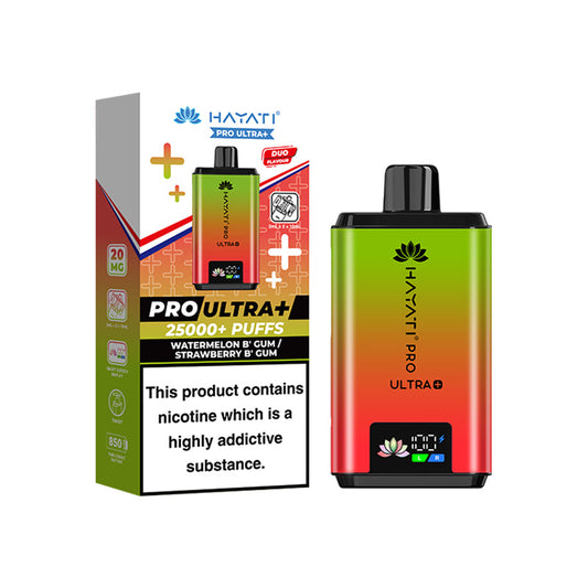 Hayati Pro Ultra+ 25K Prefilled Pod Kit Watermelon Bubblegum Strawberry Bubblegum