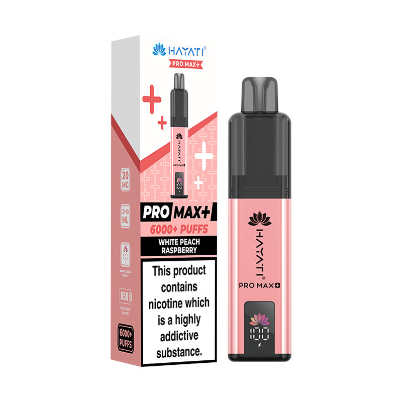 Hayati Pro Max+ 6K Prefilled Pod Kit White Peach Raspberry