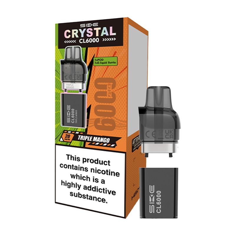 SKE Crystal CL6000 Prefilled Pods (TRIPLE MANGO)