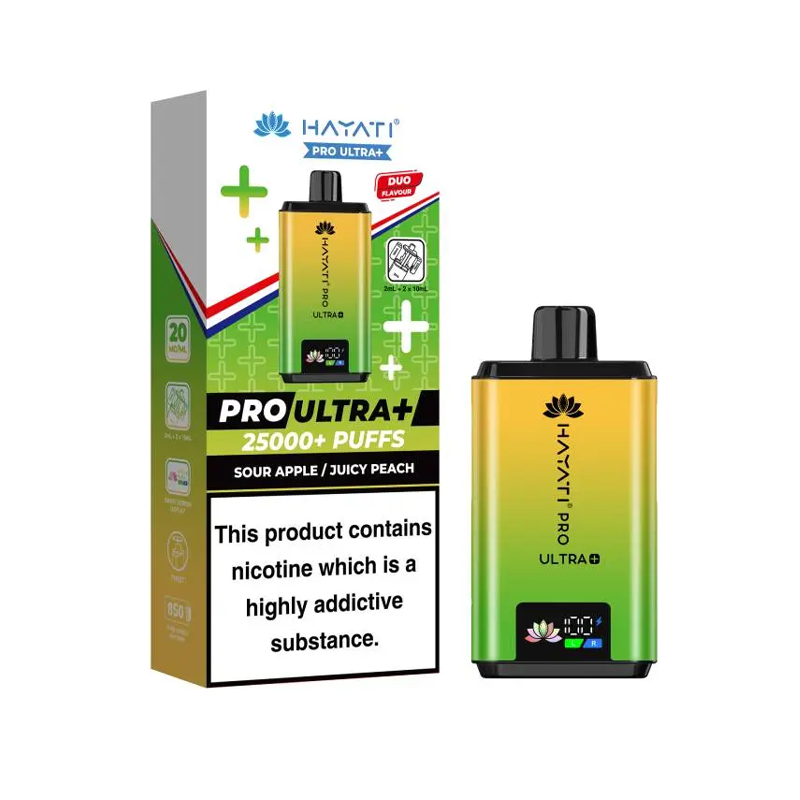 Hayati Pro Ultra+ 25K Prefilled Pod Kit Sour Apple- Juicy Peach