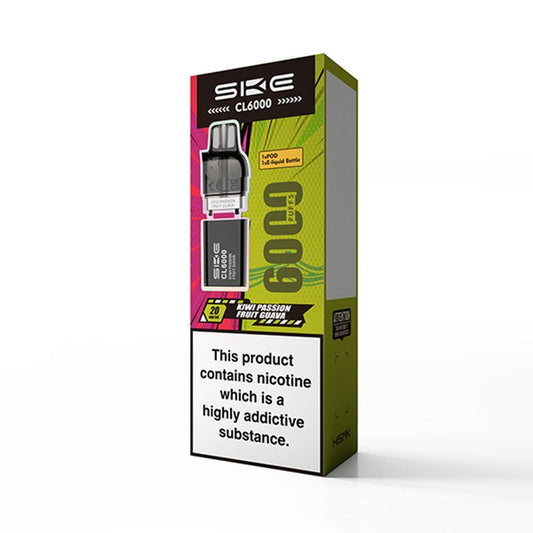 SKE Crystal CL6000 Prefilled Pods (KIWI PASSION FRUIT GUAVA)