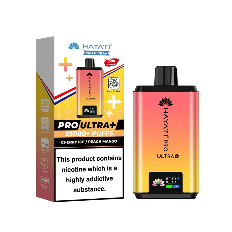 Hayati Pro Ultra+ 25K Prefilled Pod Kit Cherry Ice - Peach Mango