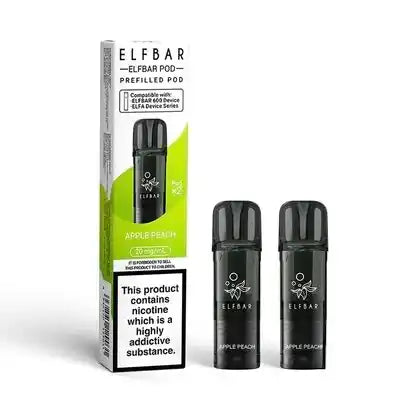 Elf Bar 600 Prefilled Pods 2 Pack Apple Peach