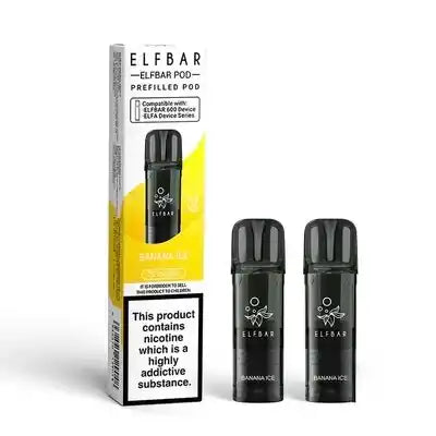 Elf Bar 600 Prefilled Pods 2 Pack Banana Ice