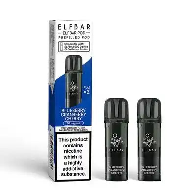 Elf Bar 600 Prefilled Pods 2 Pack Blueberry Cranberry Cherry