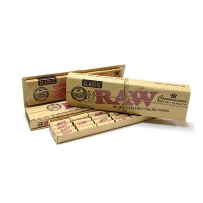 Raw Classic Connoisseur King Size Slim Rolling Papers With Pre-Rolled Tips