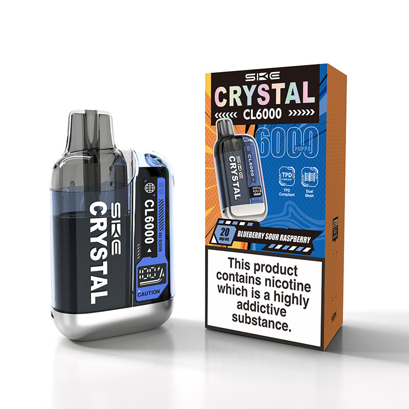 SKE Crystal CL6000 Legal Big Puff Device (BLUEBERRY SOUR RASPBERRY)