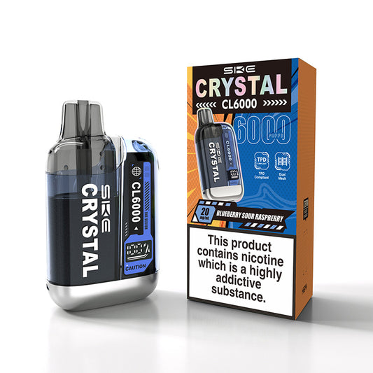 SKE Crystal CL6000 Legal Big Puff Device (BLUEBERRY SOUR RASPBERRY)
