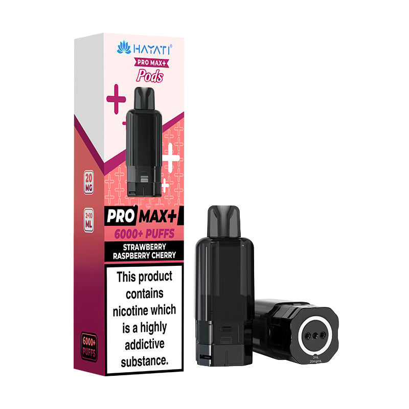 Hayati Pro Max+ 6K Prefilled Replacement Pods Strawberry Raspberry Cherry