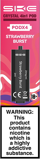 SKE Crystal 4-in-1 2400 Pre-filled Flavour Pods (STRAWBERRY BURST)
